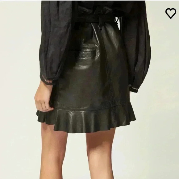 Isabel Marant Dark Leather Mini Skirt - Picture 4 of 8
